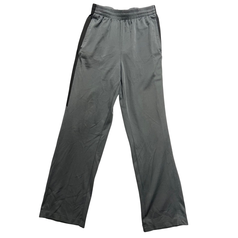 Athletic‎ Works Track Pants Mens Small Greystone Black Elastic Waist Sporty